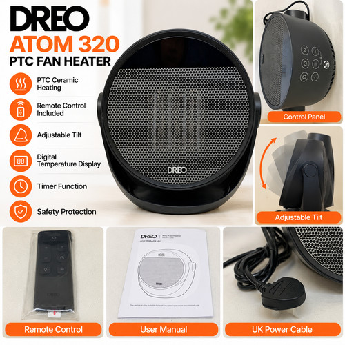 Dreo atom 320 ptc ceramic - dreo,